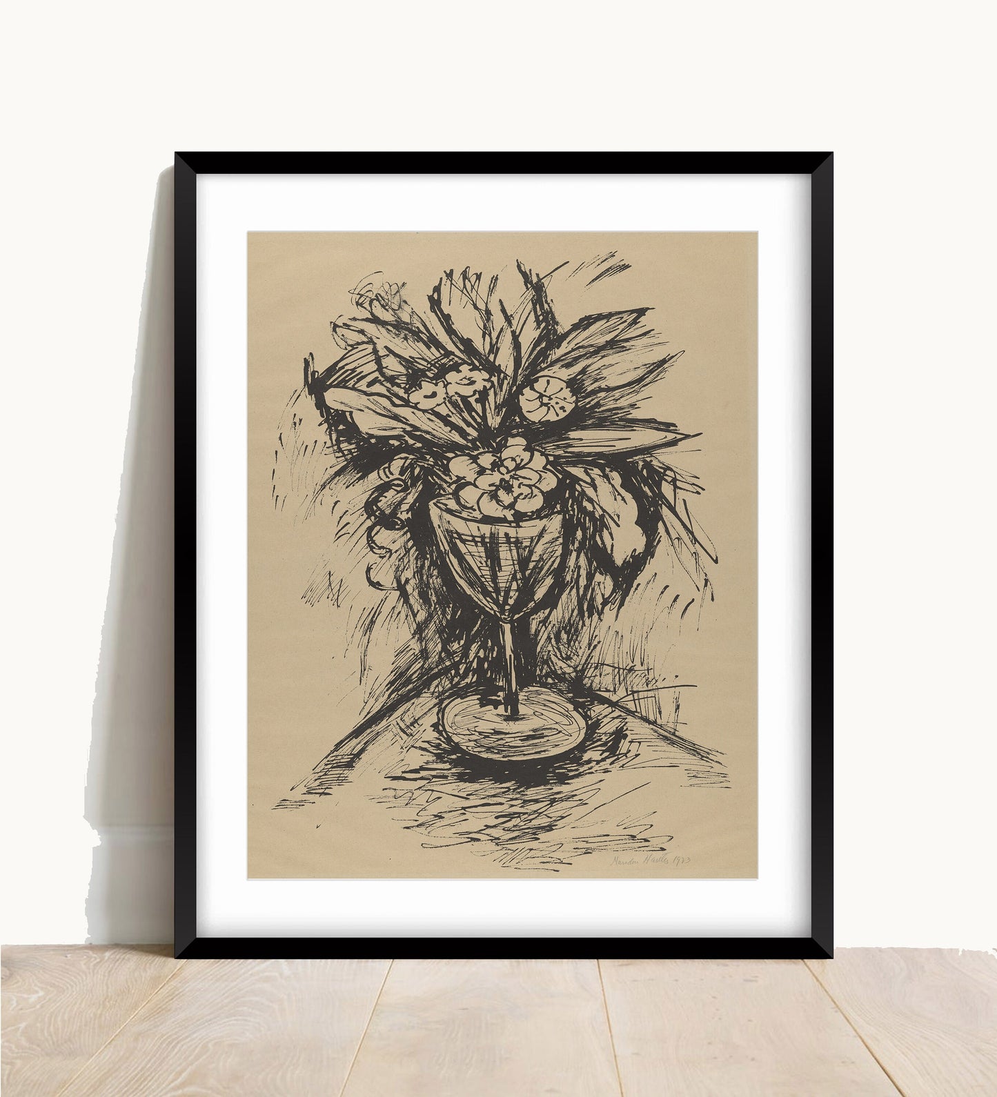 Marsden Hartley Goblet of Flowers Print: Abstract Bedroom Wall Art