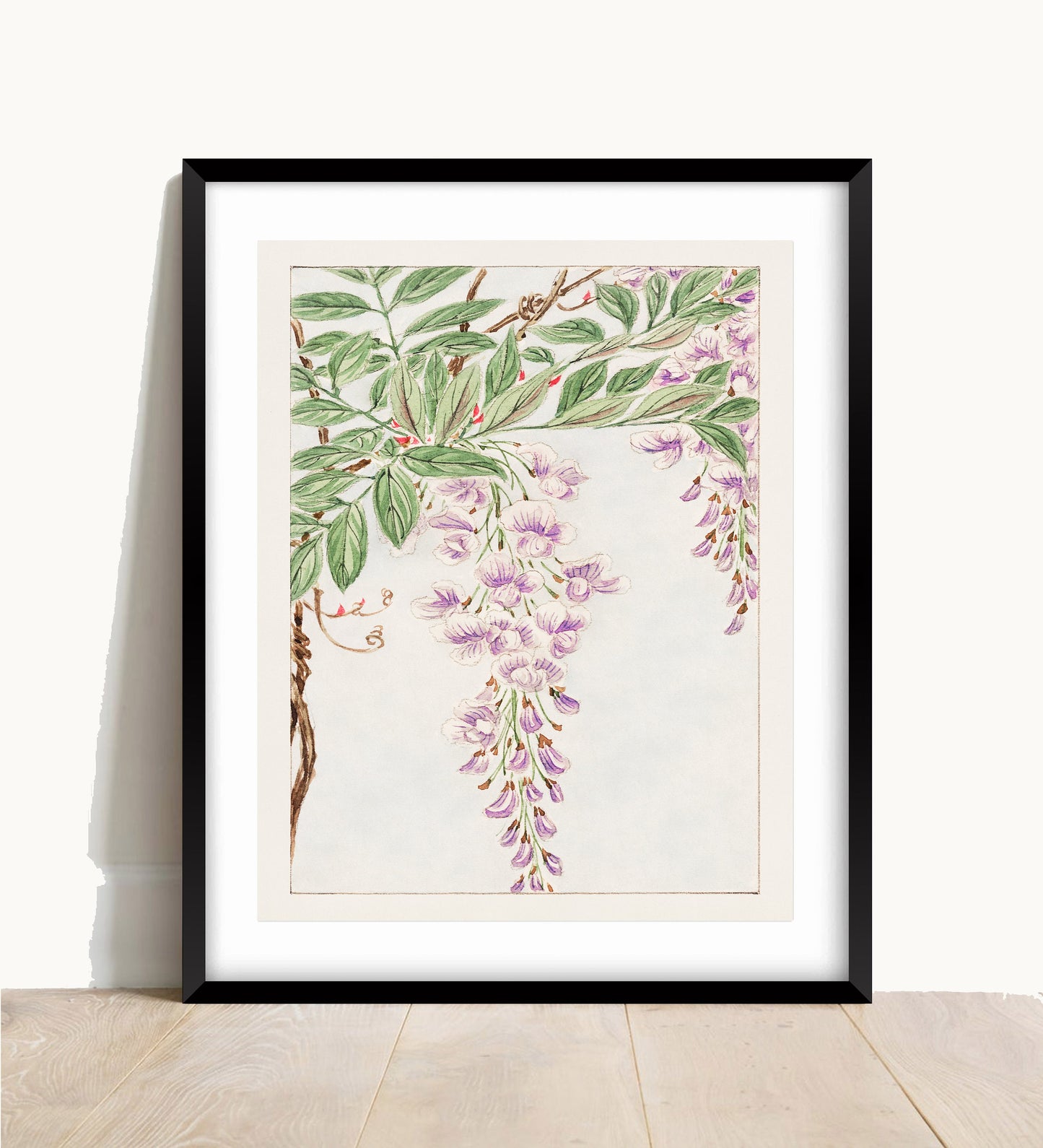 Wisteria Japanese Woodblock Print, Oriental Art Poster