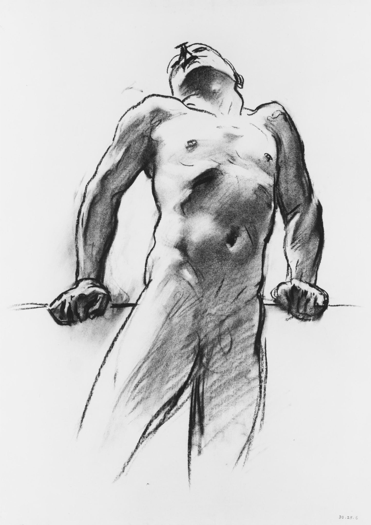 John Singer Sargent Nude Art Print, Male Figure Drawing