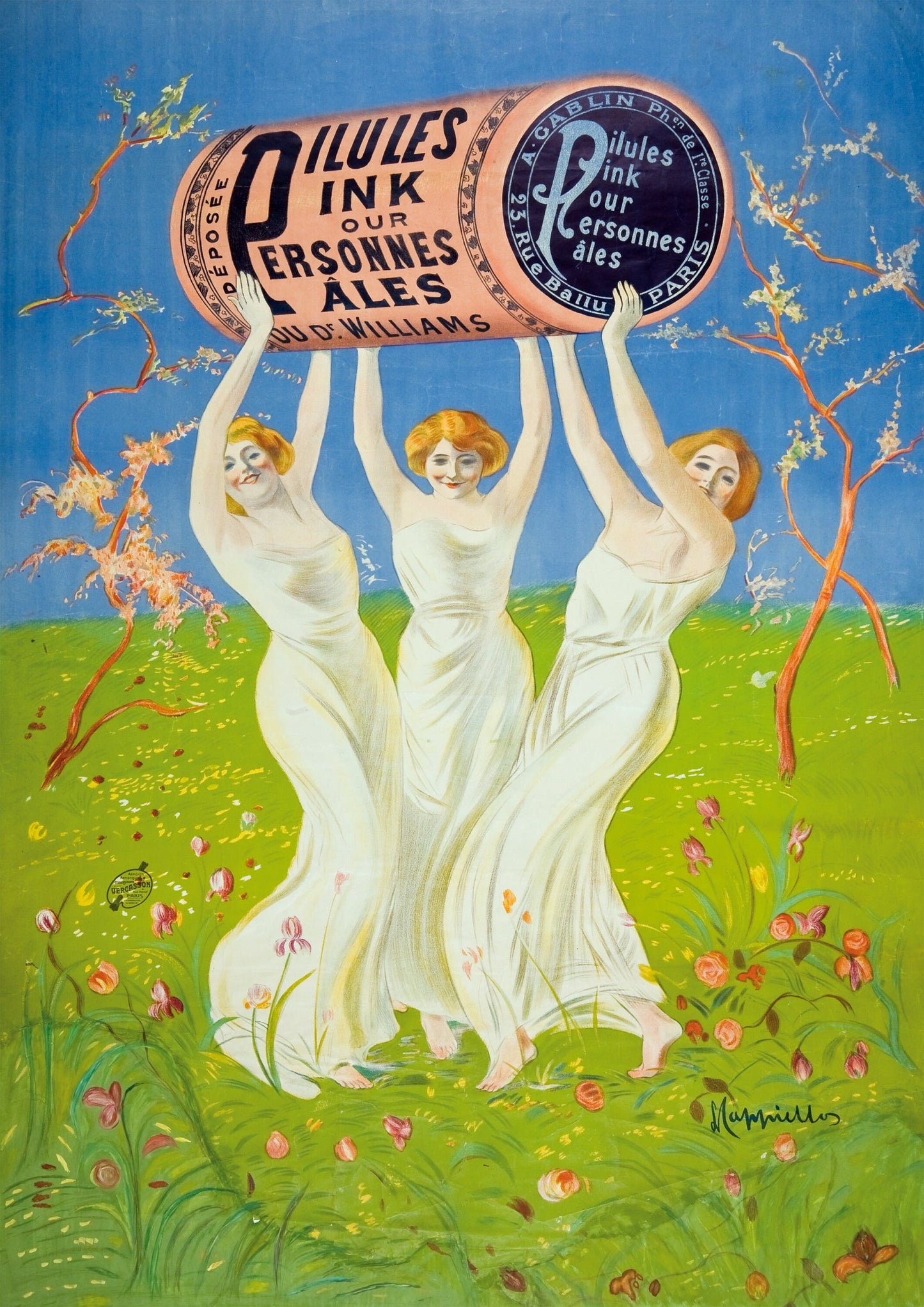 Leonetto Cappiello Vintage Italian Alcohol Poster: Paris Bar Wall Art