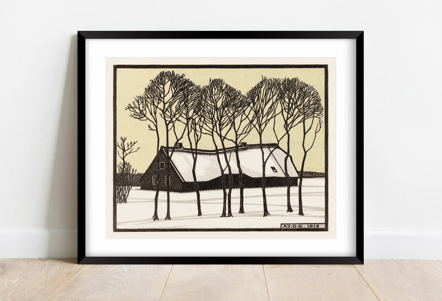 Julie de Graag: Winter Farm Art Nouveau Print