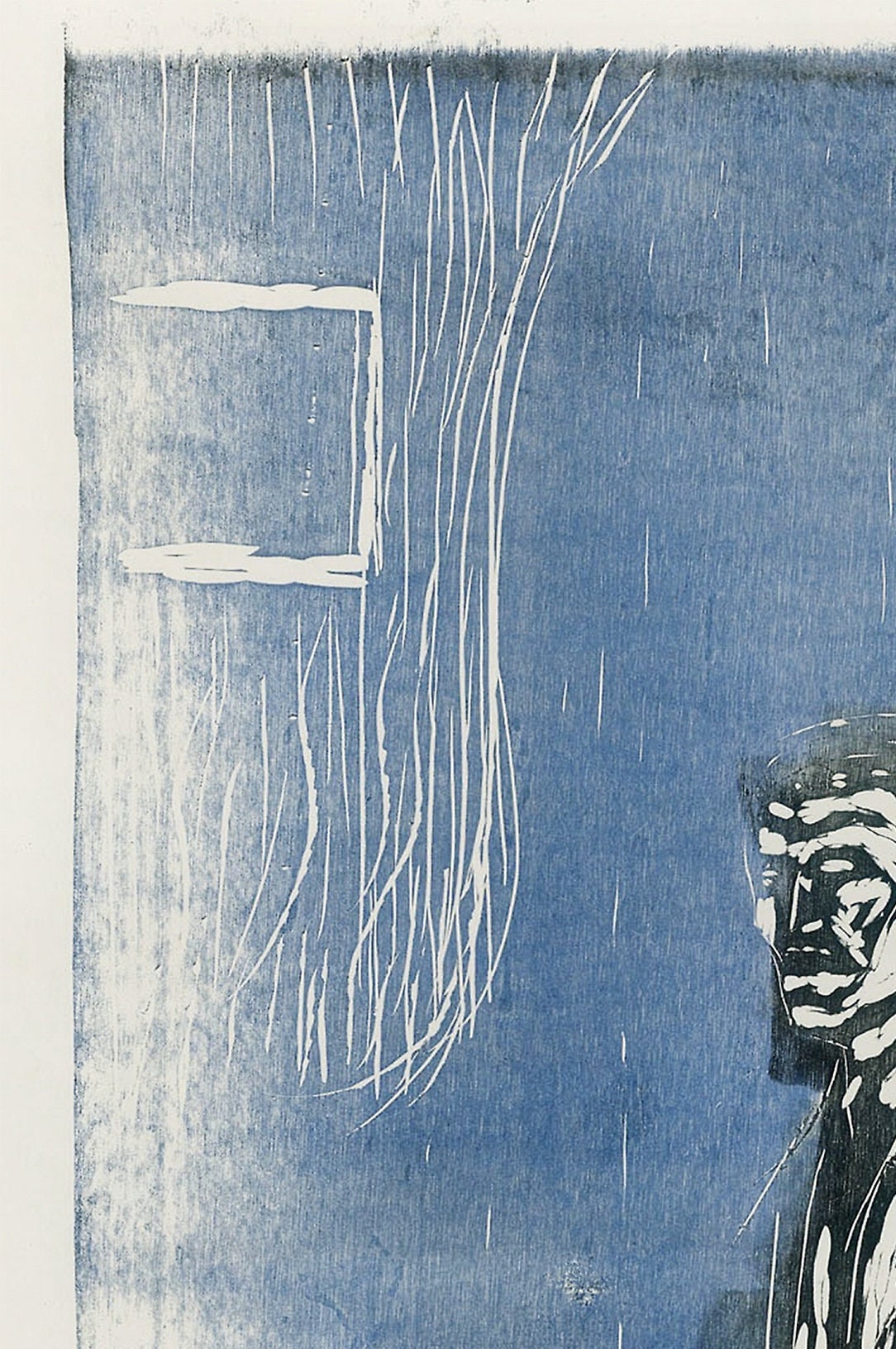 Edvard Munch Self Portrait Lithograph Print: Vintage Wall Art