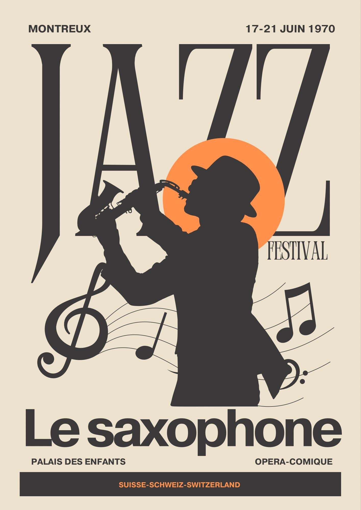 Montreux Jazz Festival 1970 Print: Vintage Music Poster