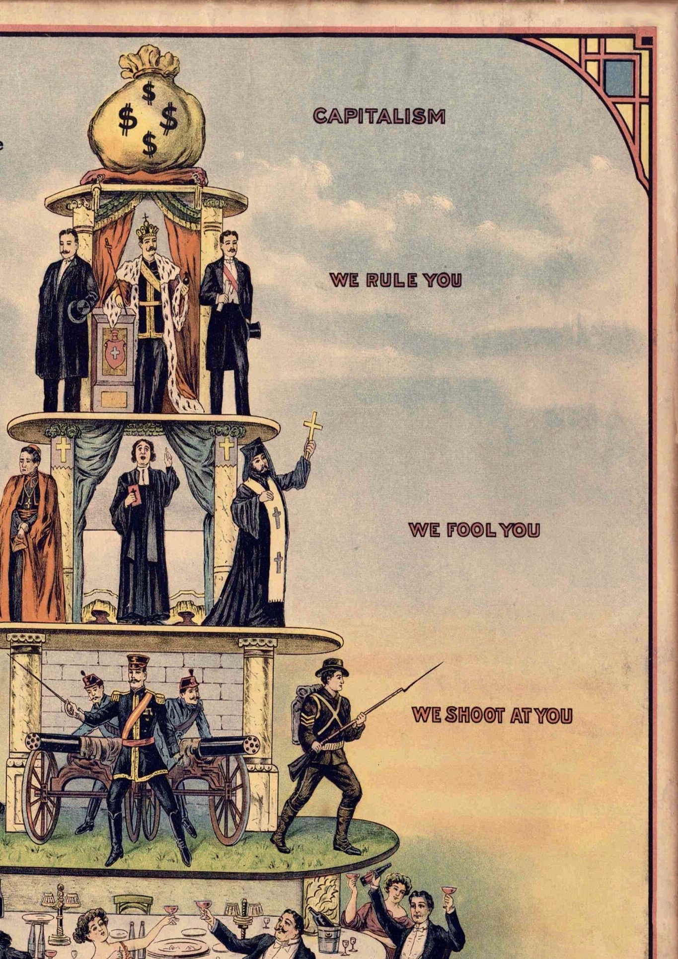 Pyramid of Capitalism Vintage Political Poster Print