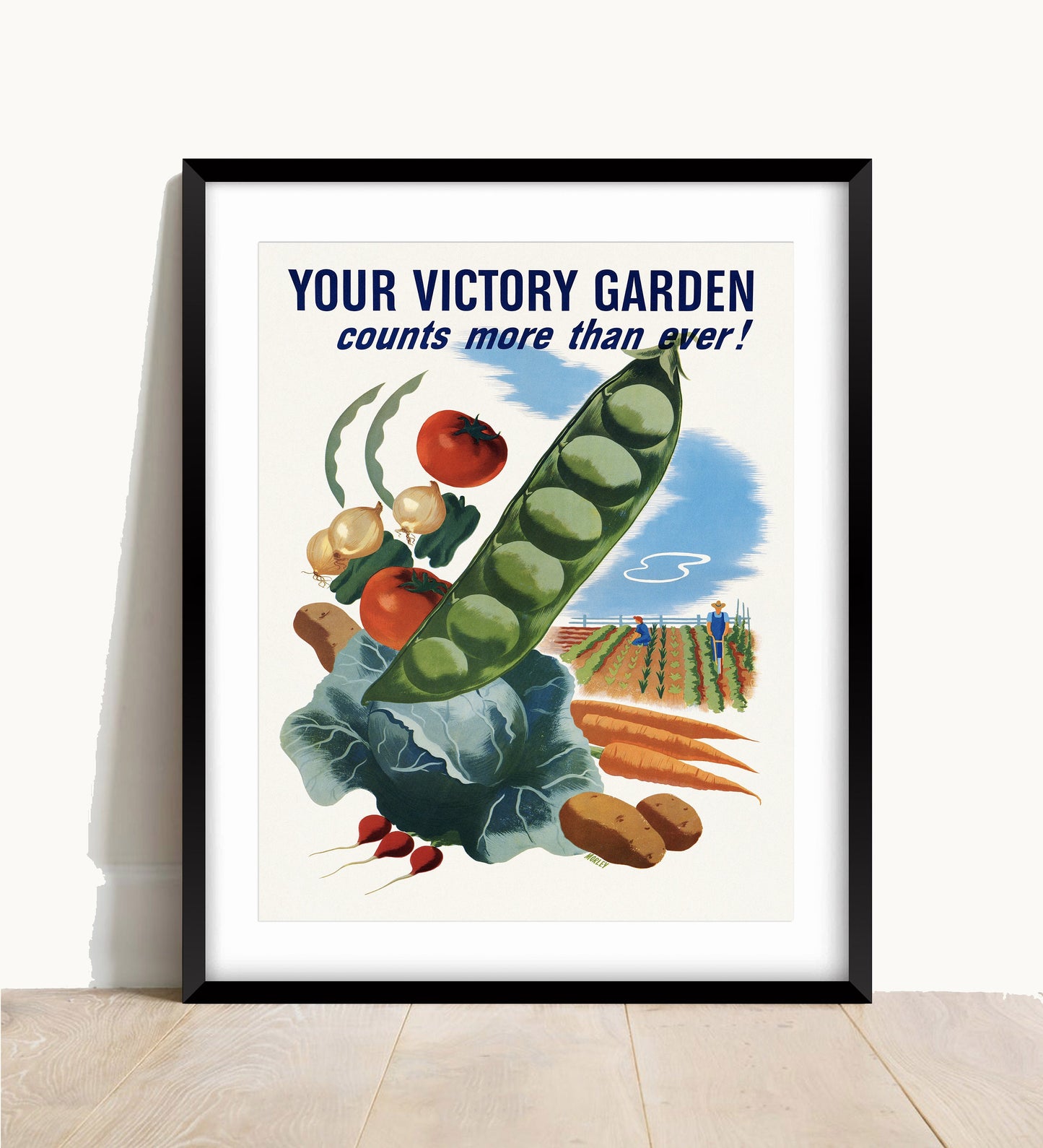 Vintage Victory Garden Poster: Farmhouse Kitchen Wall Art
