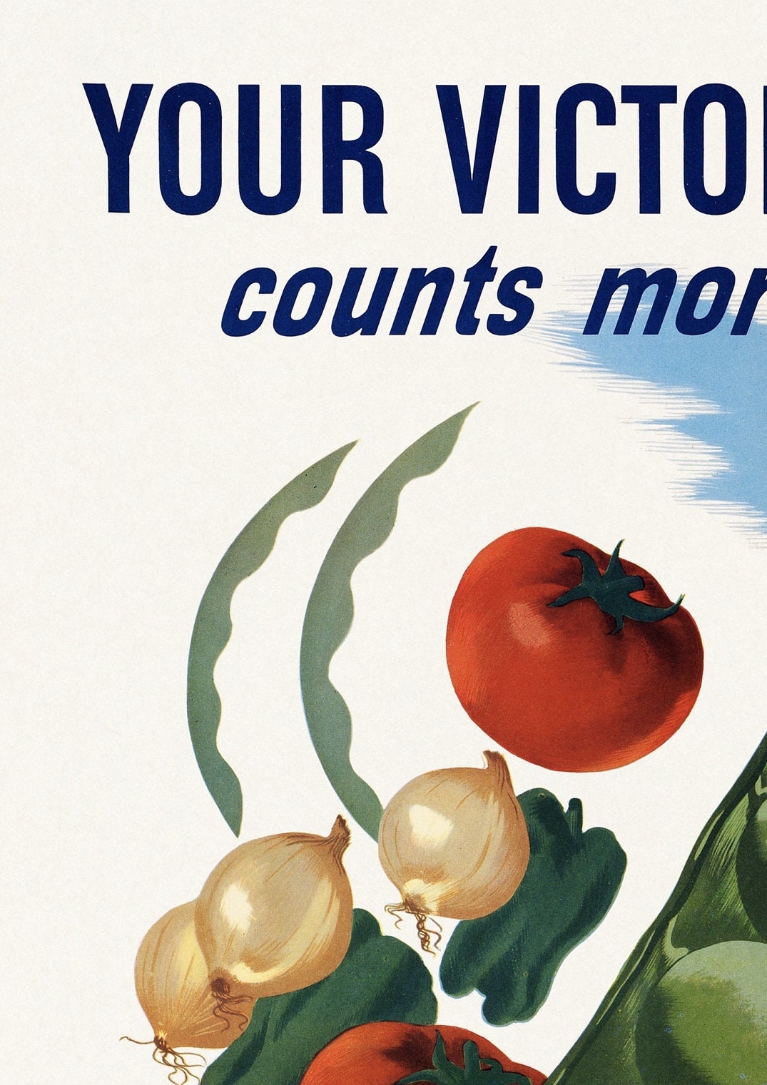 Vintage Victory Garden Poster: Farmhouse Kitchen Wall Art