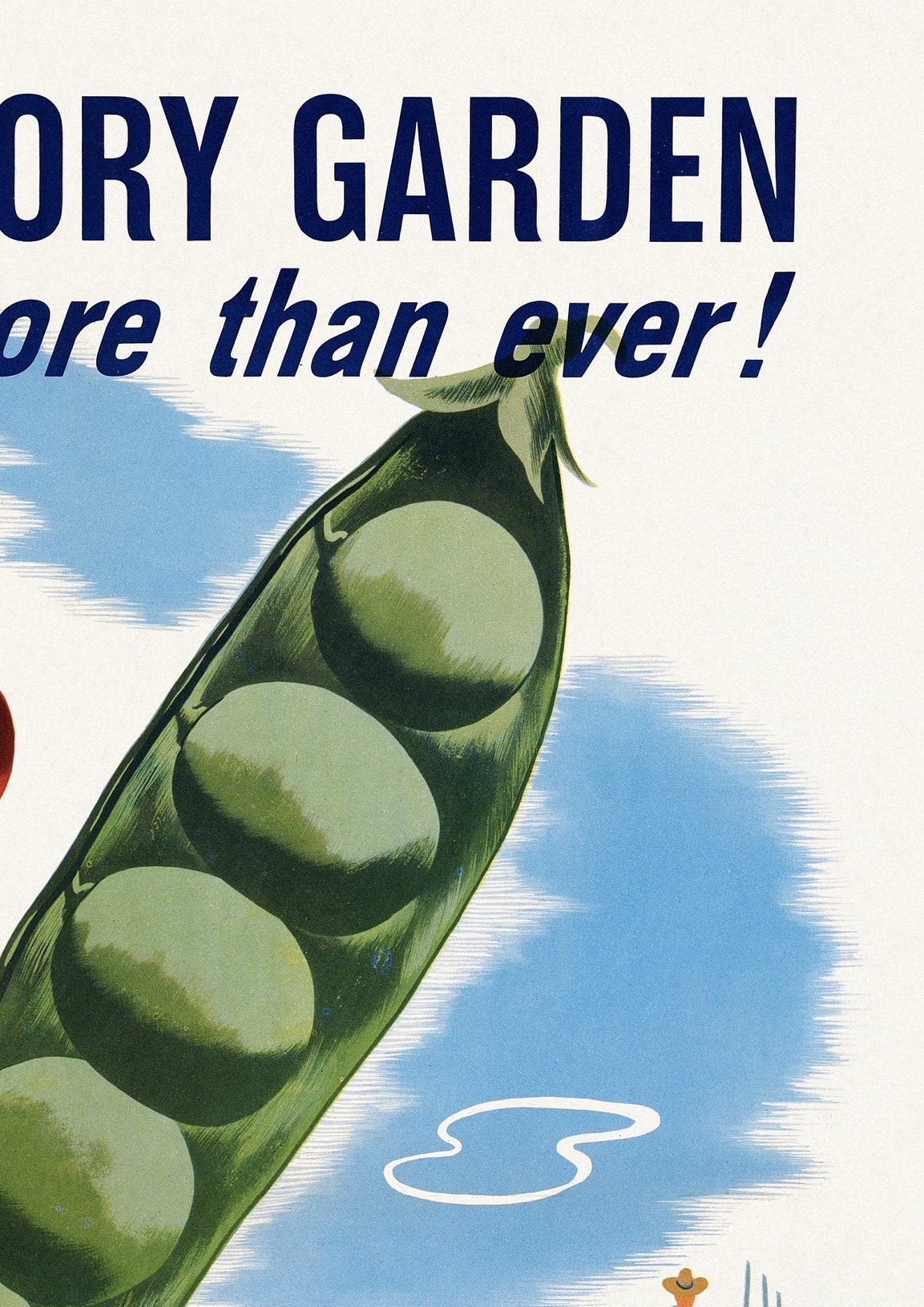 Vintage Victory Garden Poster: Farmhouse Kitchen Wall Art