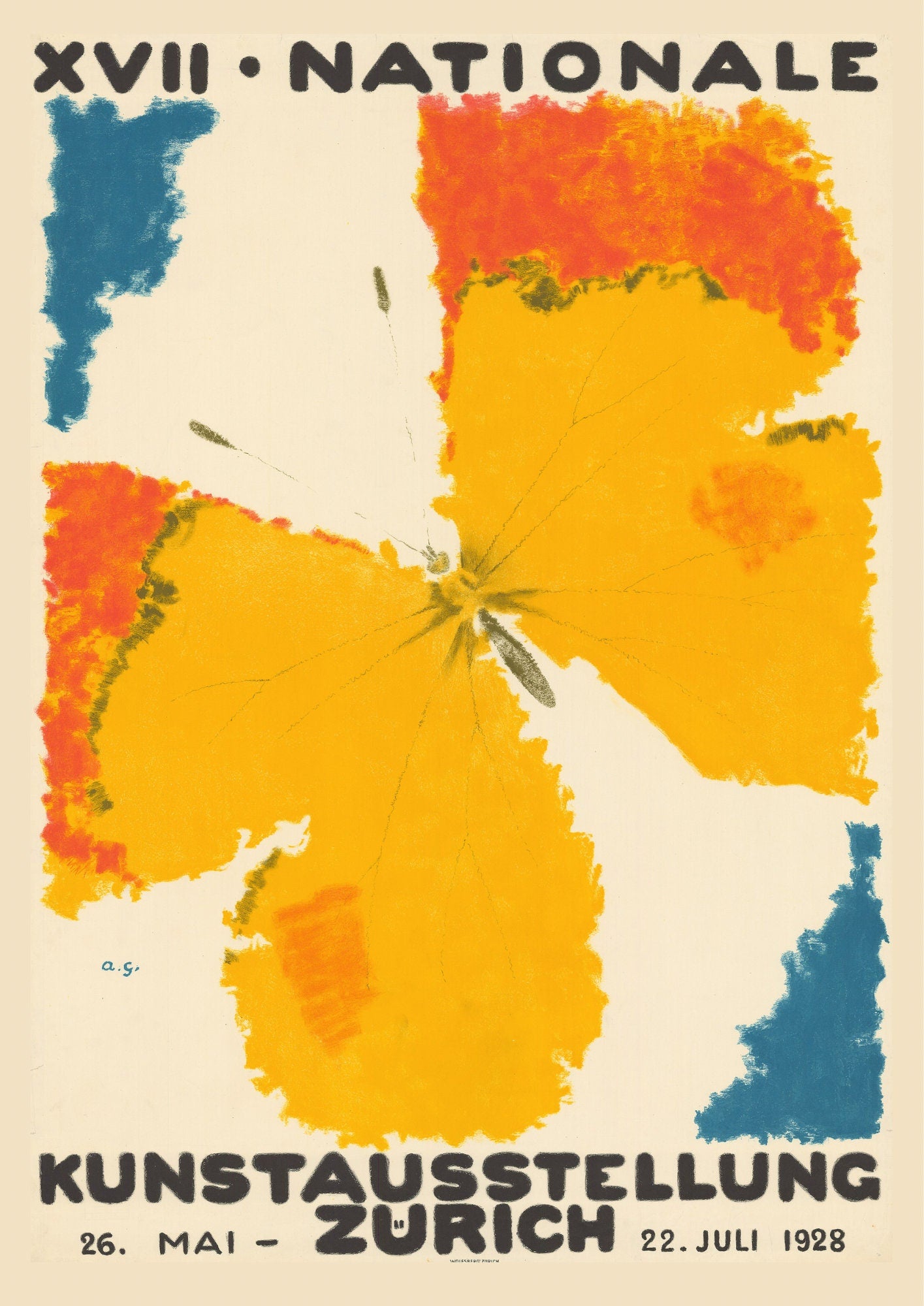 Giacometti Exhibition Poster: Butterfly Art Print, Zurich 1928