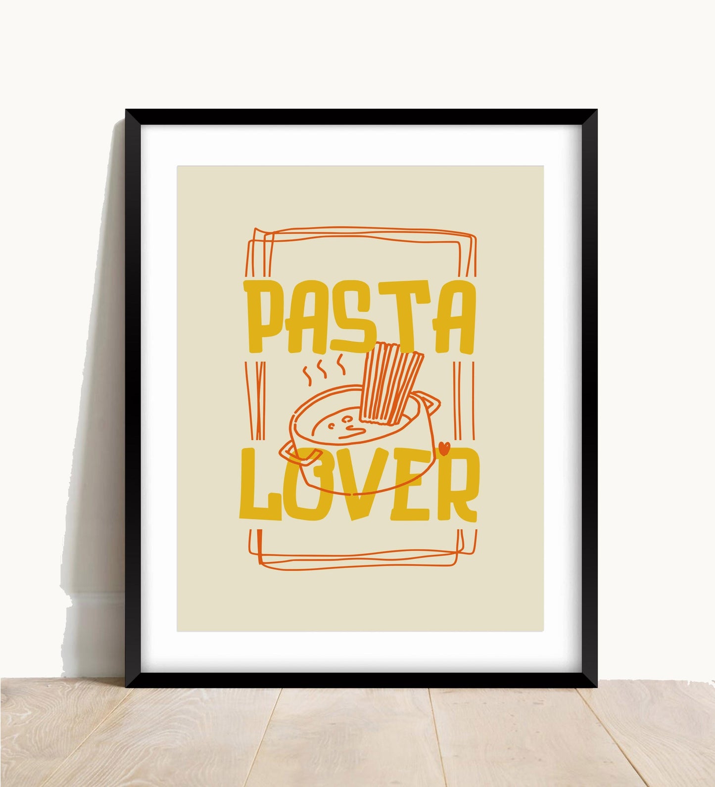 Pasta Lover Print: Retro Kitchen Wall Art