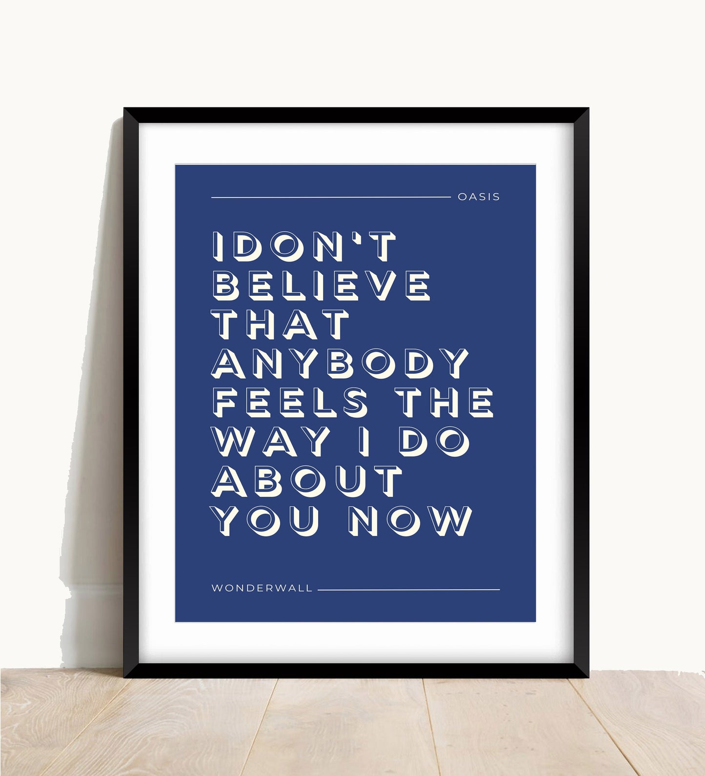 Oasis, Wonderwall Lyric Print