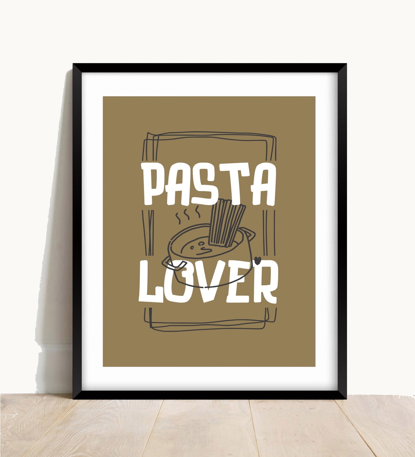 Pasta Lover Kitchen Print: Retro Food Poster