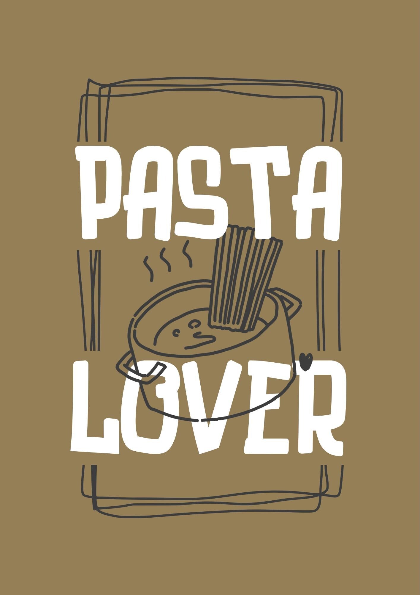 Pasta Lover Kitchen Print: Retro Food Poster