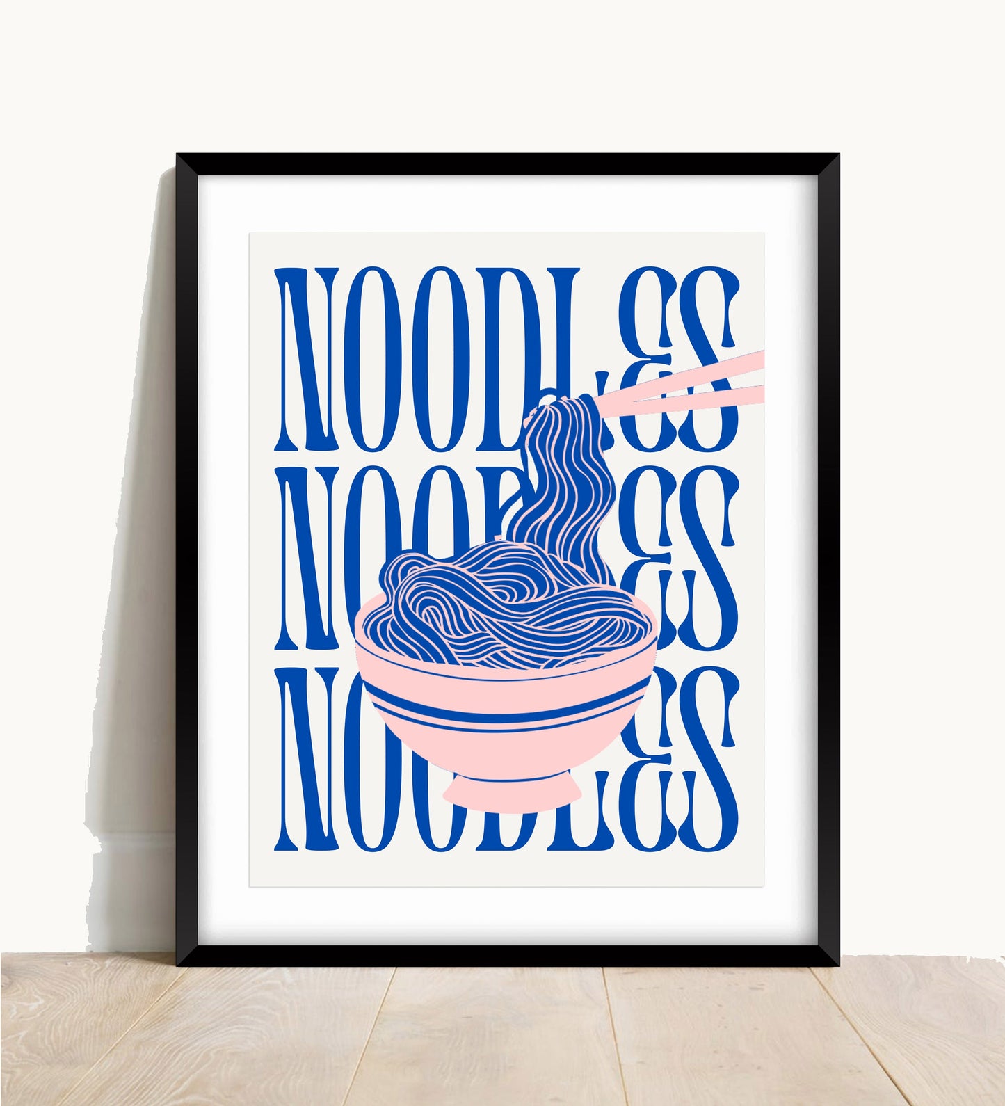 Noodles Kitchen Poster: Retro Food Print, Colourful Wall Art