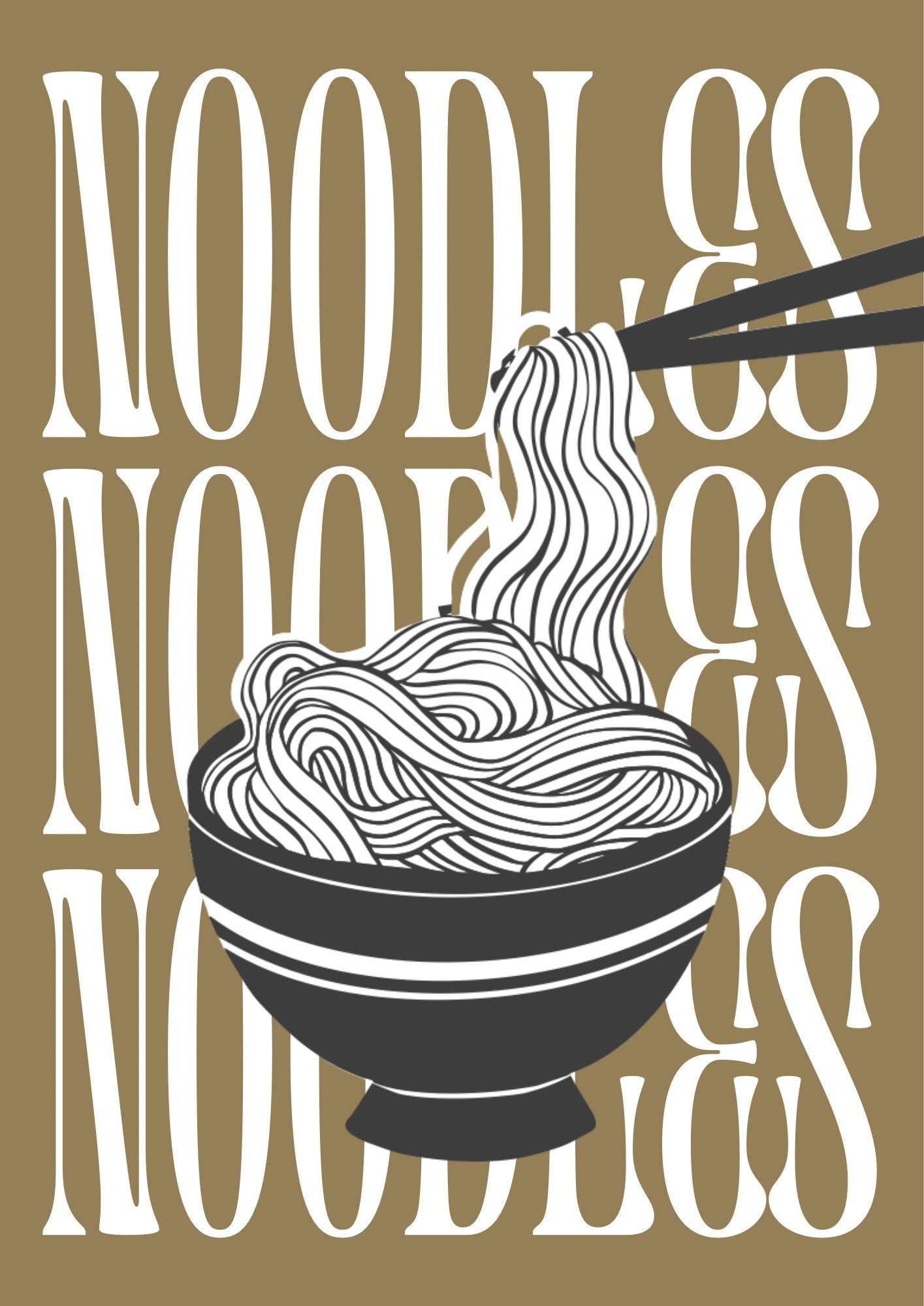 Noodles Kitchen Poster: Retro Food Wall Art Print