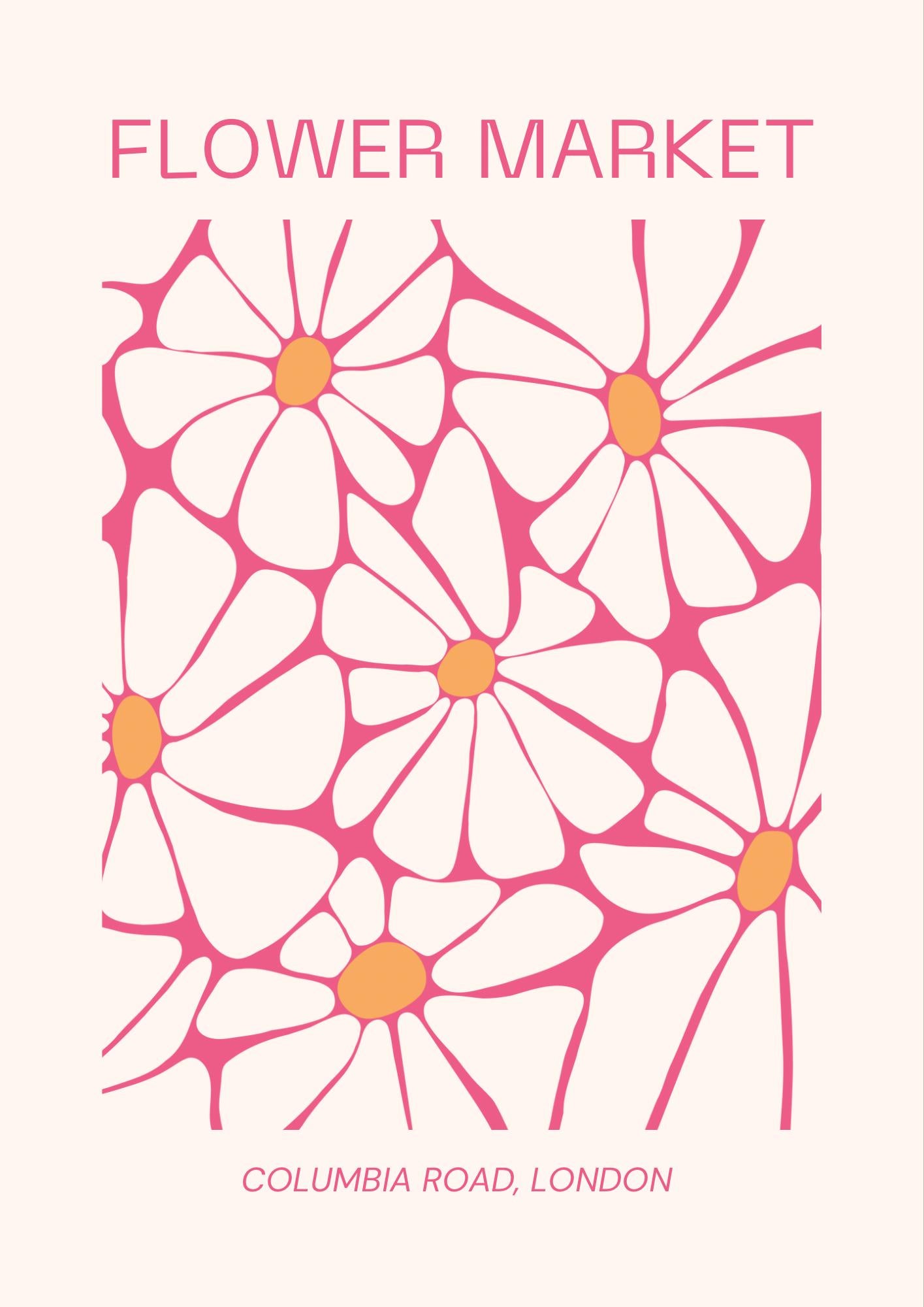 Colourful Flower Market Print: Columbia Road Floral Wall Art