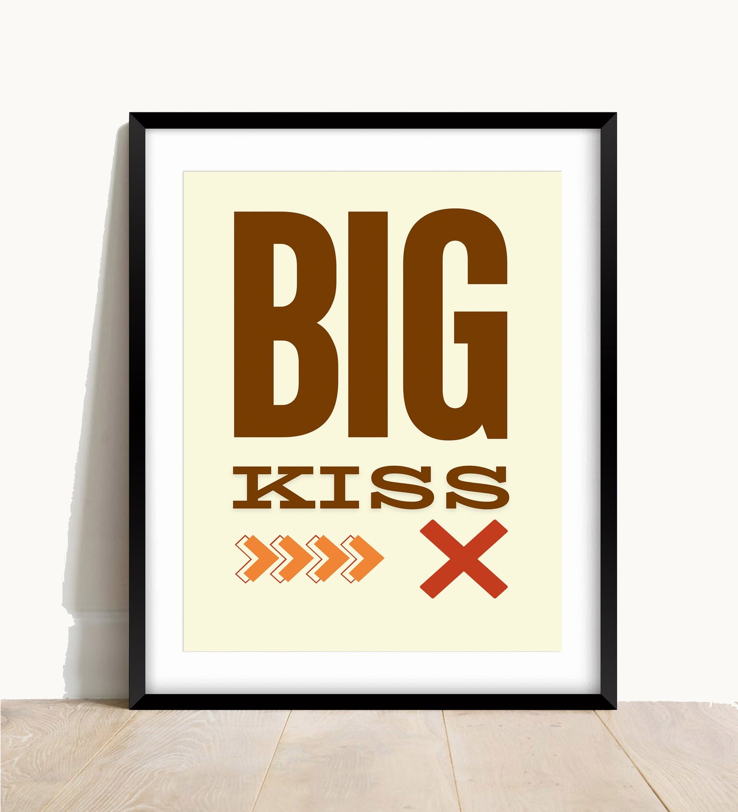 Big Kiss Typography Print: Hallway Wall Art