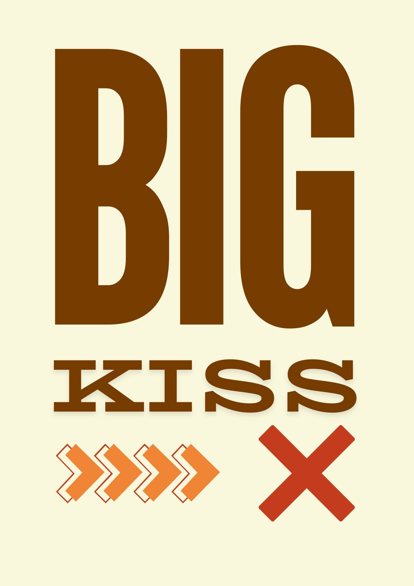 Big Kiss Typography Print: Hallway Wall Art