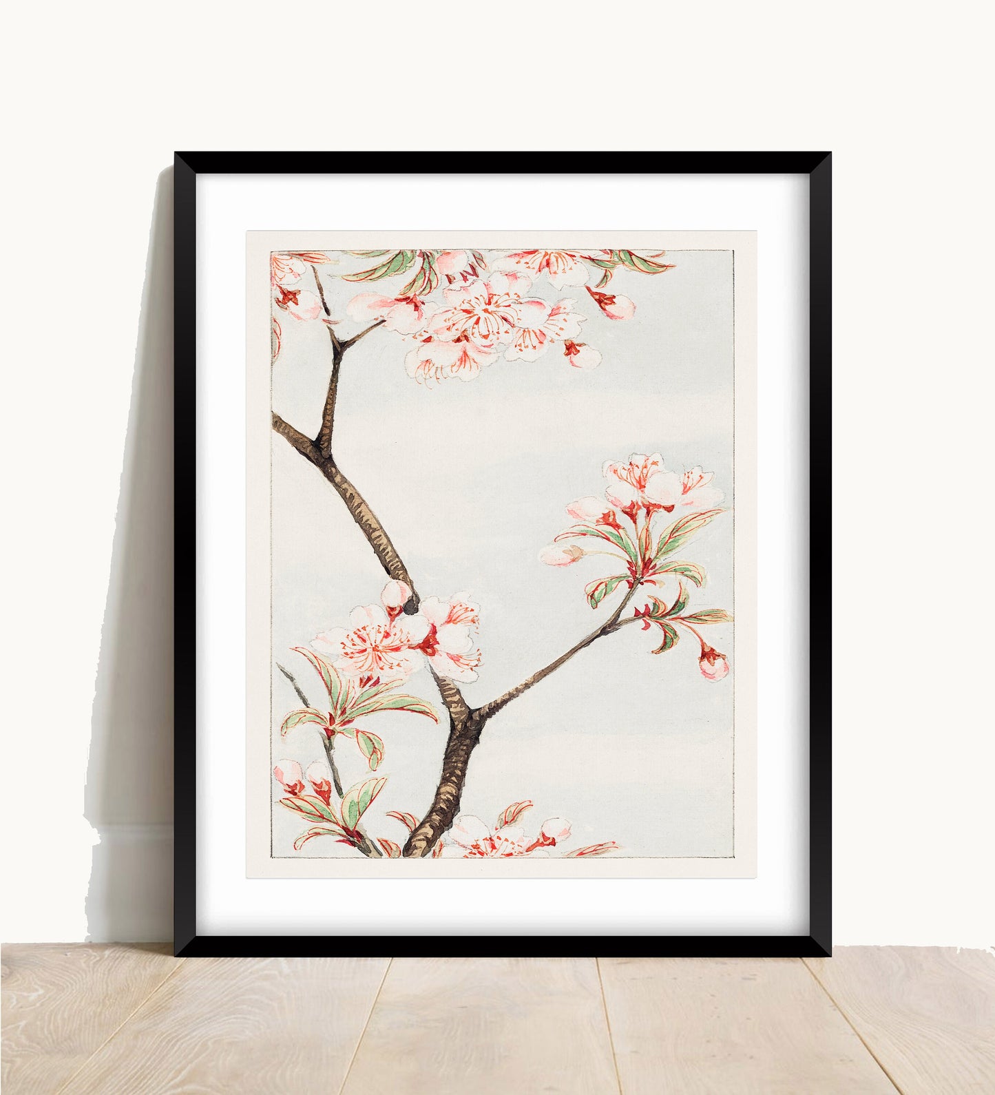 Japanese Woodblock Print: Plum Branches, Oriental Vintage Art