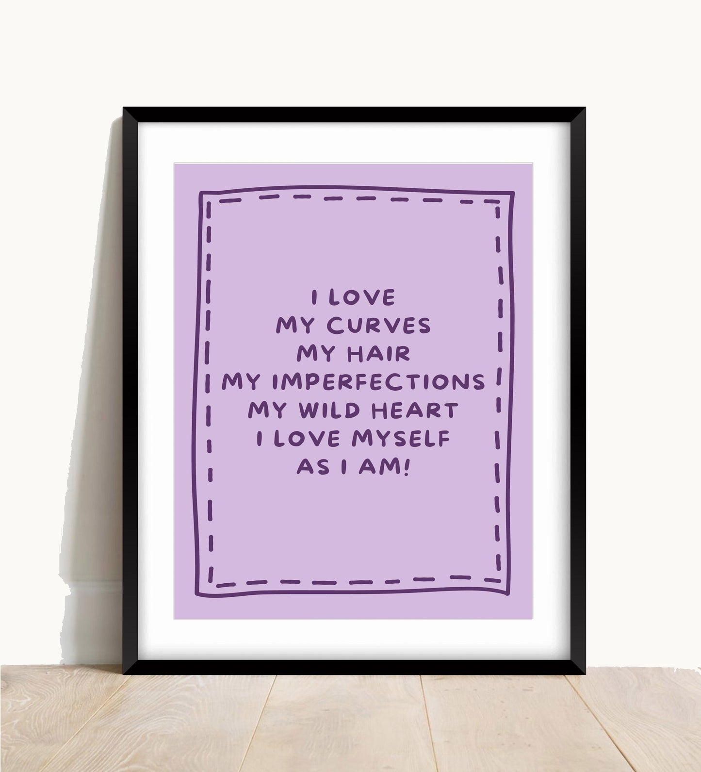 I Love Myself Typography Print: Bedroom Wall Art