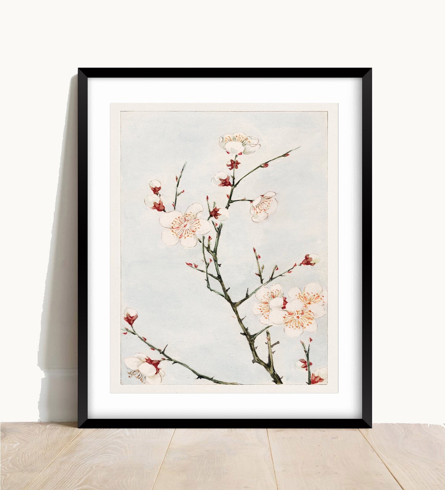 Japanese Woodblock Print: Plum Branches Oriental Art (A4/A3/A2/A1)