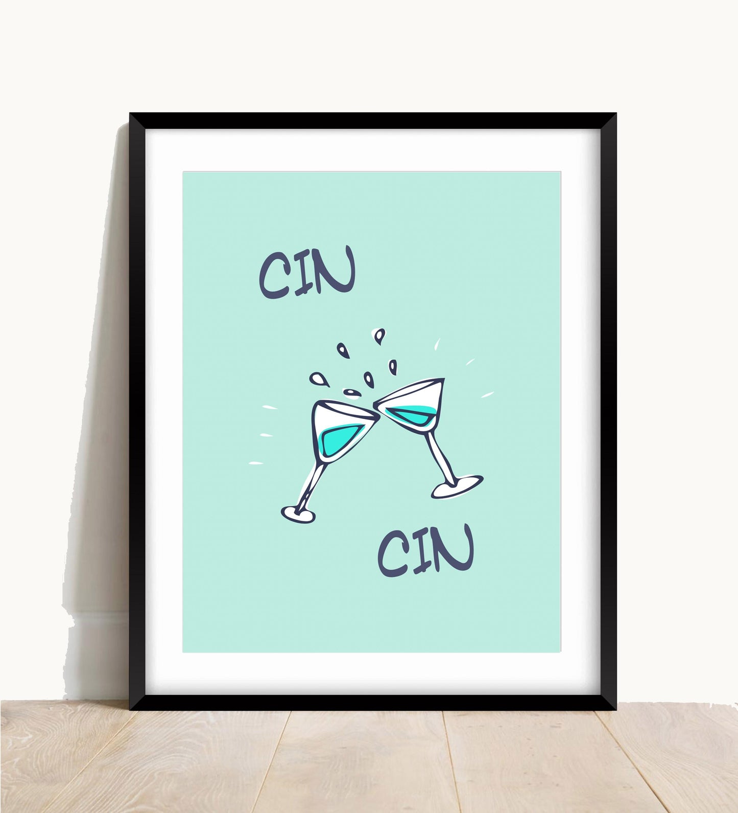 Cheers Wine Print: Retro Kitchen Wall Art