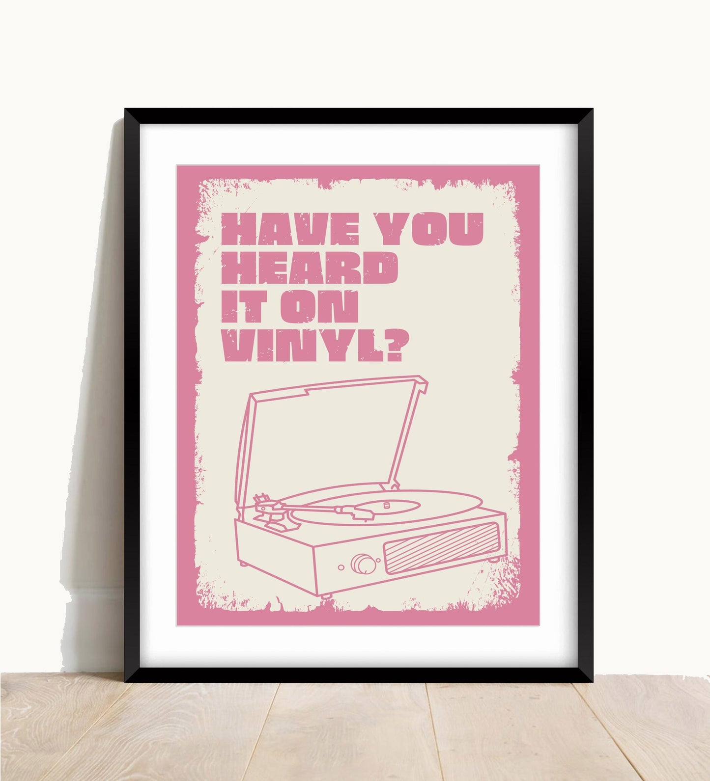 Vinyl Record Player Print: Music Lover Gift, Bar Decor (A4/A3)