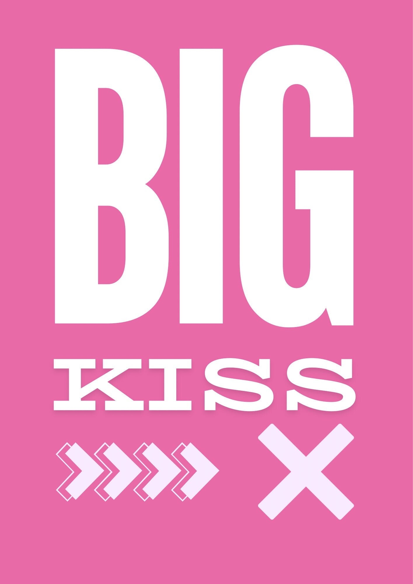 Big Kiss Typography Print: Modern Hallway Art