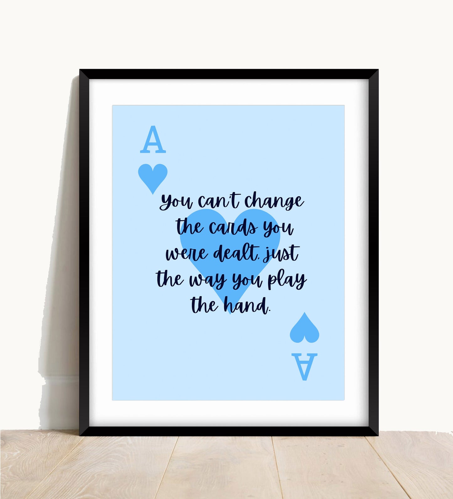 Ace of Hearts Typography Print: Bedroom Wall Art (A4/A3/A2/A1)