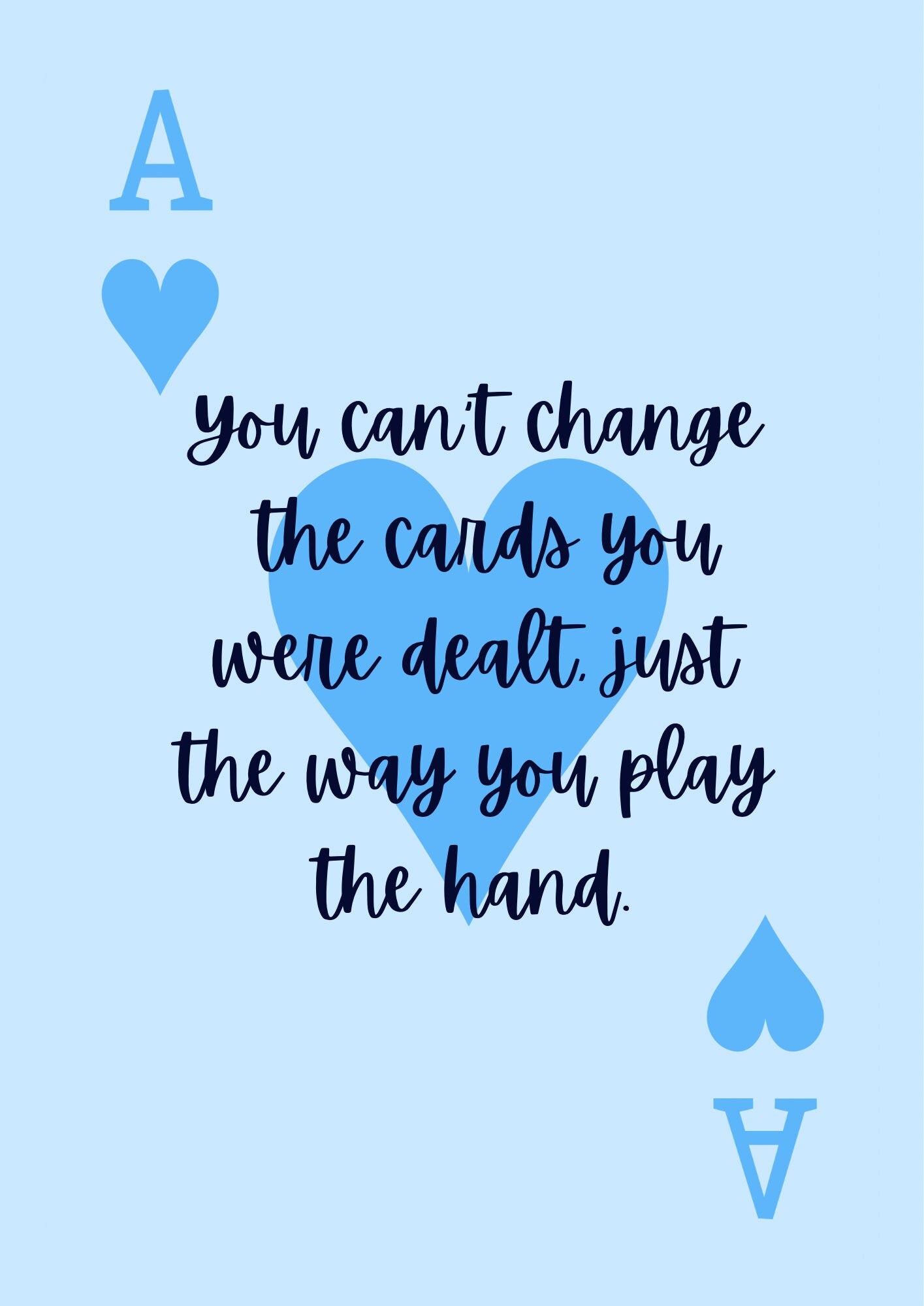 Ace of Hearts Typography Print: Bedroom Wall Art (A4/A3/A2/A1)