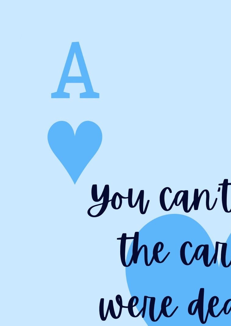 Ace of Hearts Typography Print: Bedroom Wall Art (A4/A3/A2/A1)