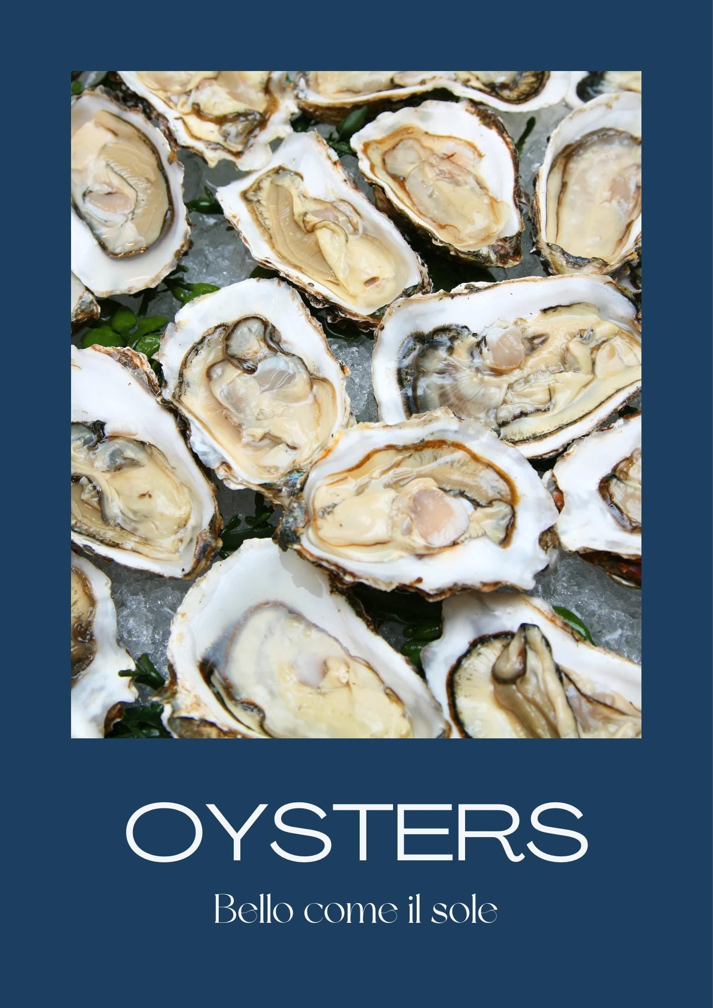 Oyster Kitchen Wall Print: Foodie Gift, Retro Pop Art