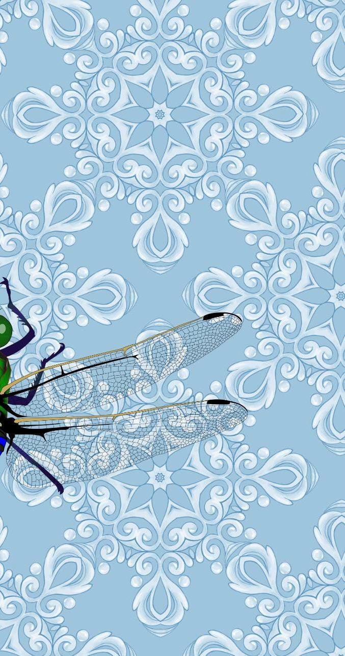 Dragonfly Art Print:Insect Poster, Blue Living Room Decor