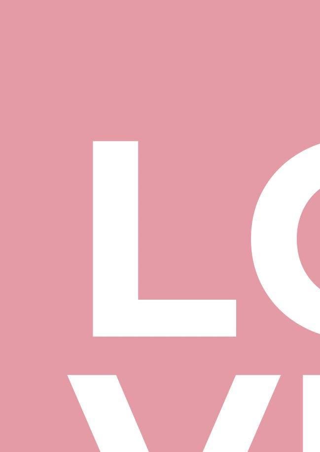 Love Typography Poster: Pink Bedroom Wall Art (A4/A3)