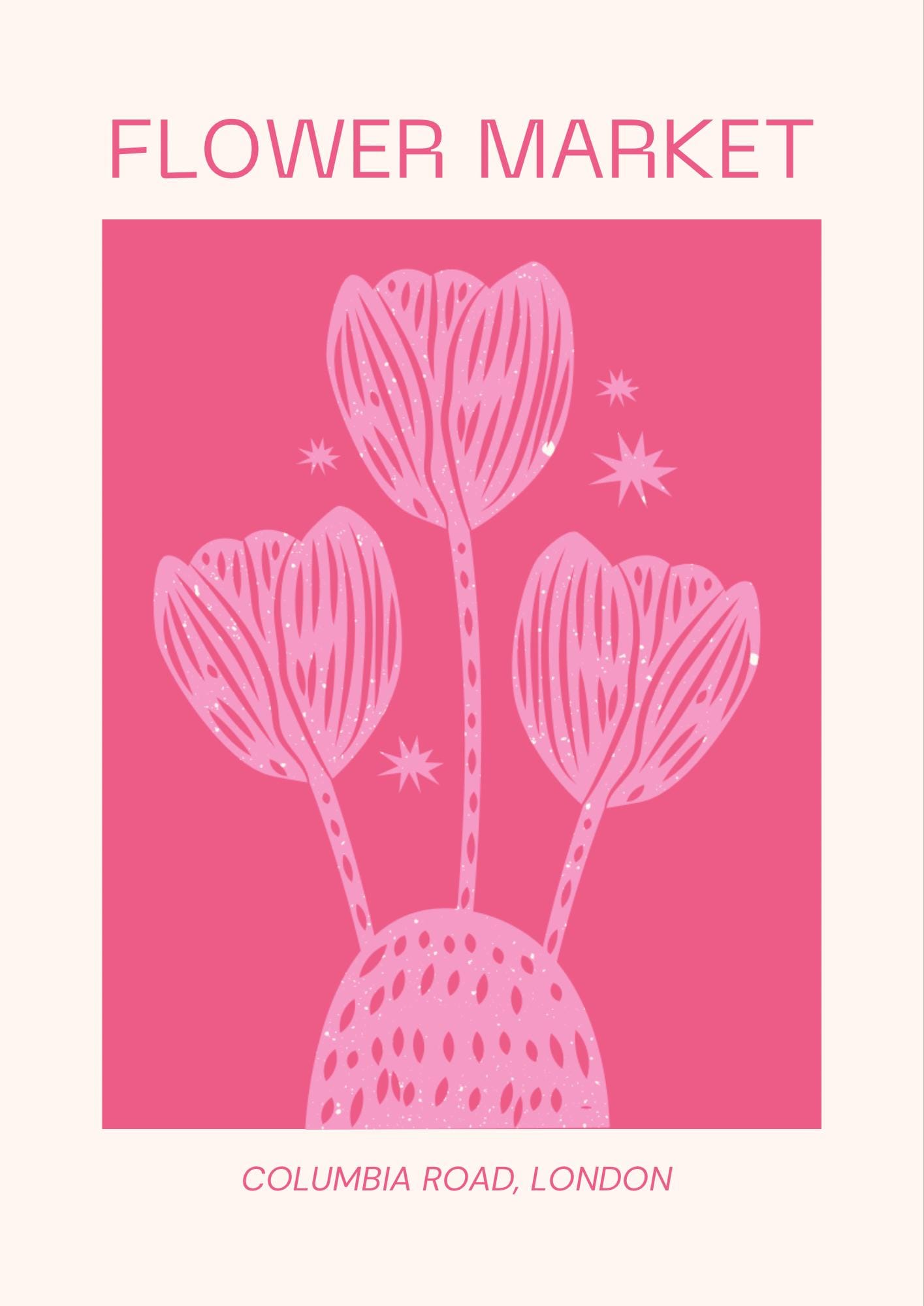 Flower Market Print: Columbia Road, London - Colourful Floral Wall Art