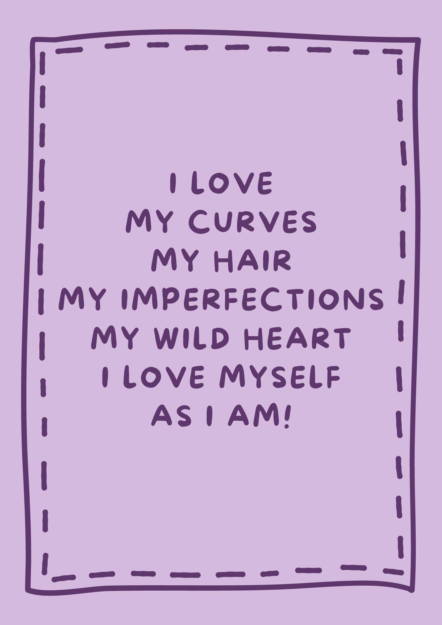 I Love Myself Typography Print: Bedroom Wall Art