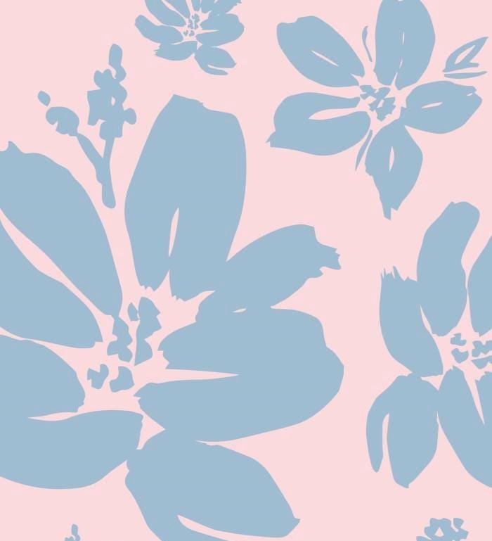 Personalized Bathroom Floral Print: Pink & Beige Bird Art