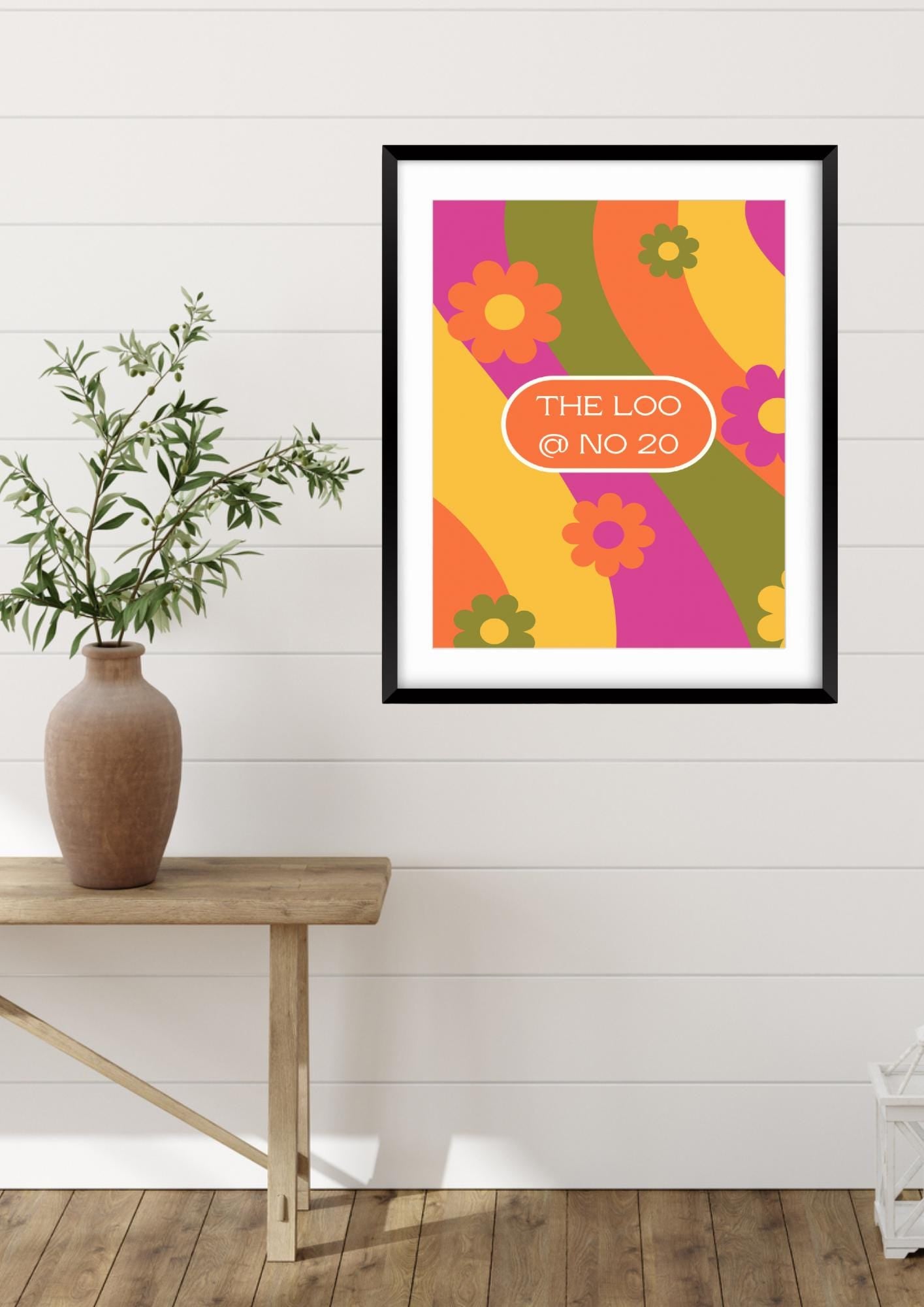 Personalized Bathroom Print: Floral Loo Poster, Funny Wall Art