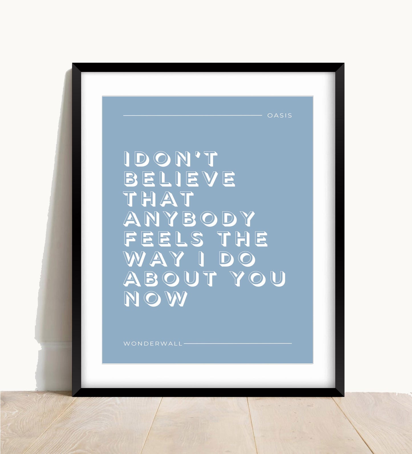 Oasis, Wonderwall Lyric Print