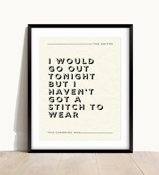 The Smiths, This Charming Man Lyric Print