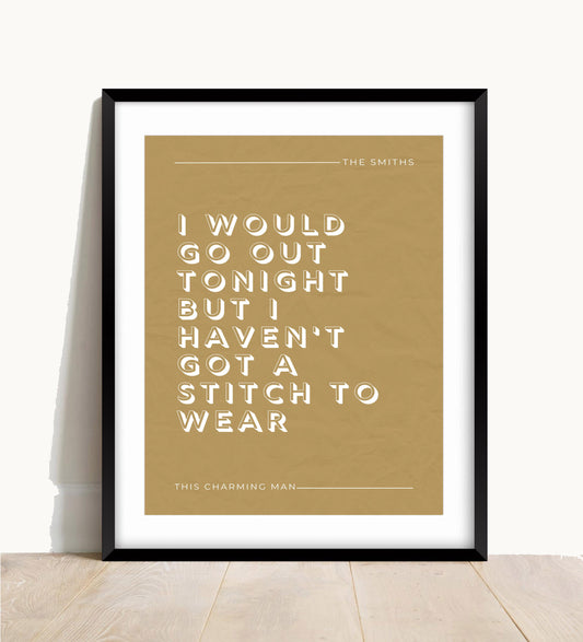 The Smiths, This Charming Man Lyric Print