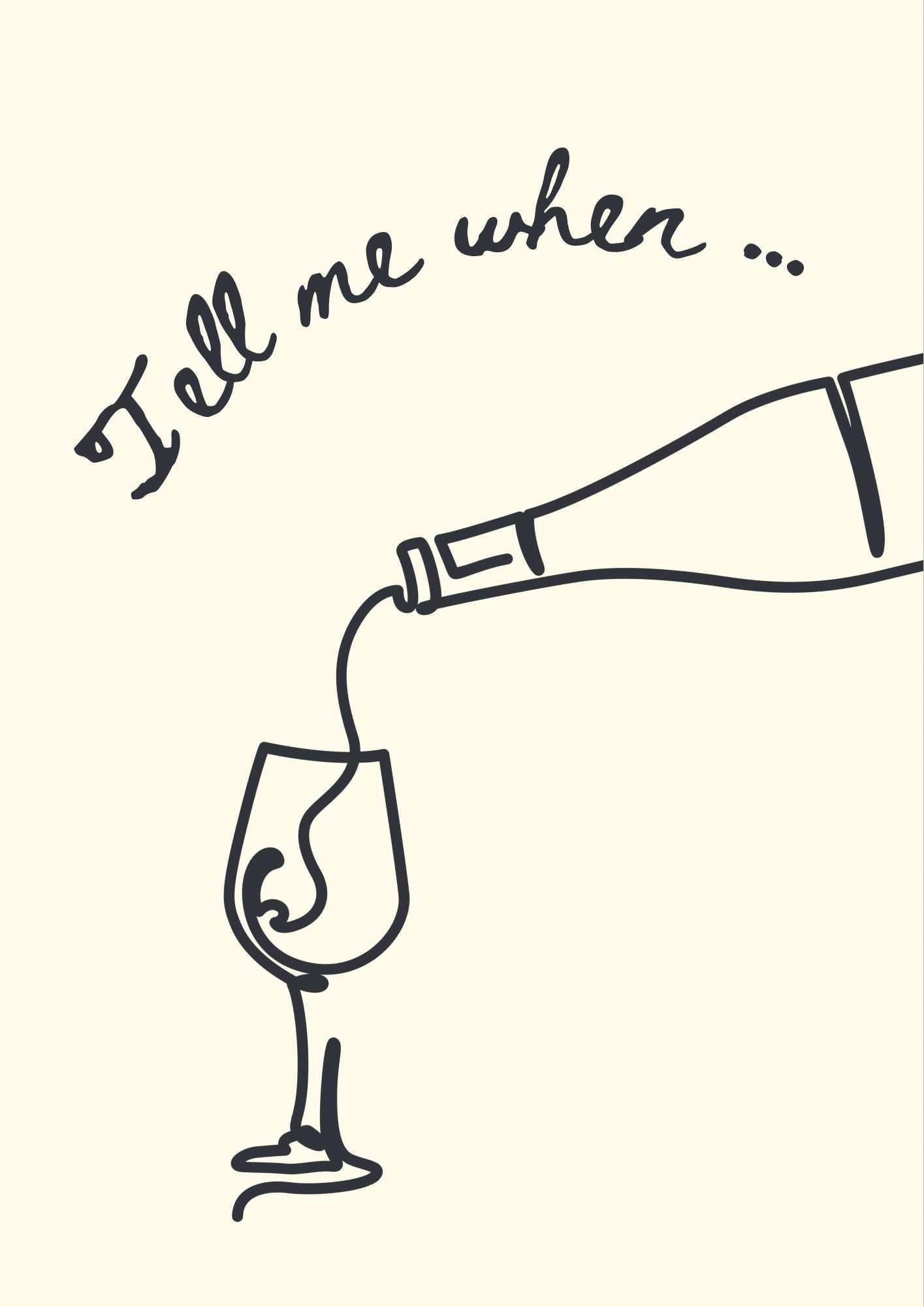 Cheers Wine Print: Retro Kitchen Wall Art, Trendy Home Decor