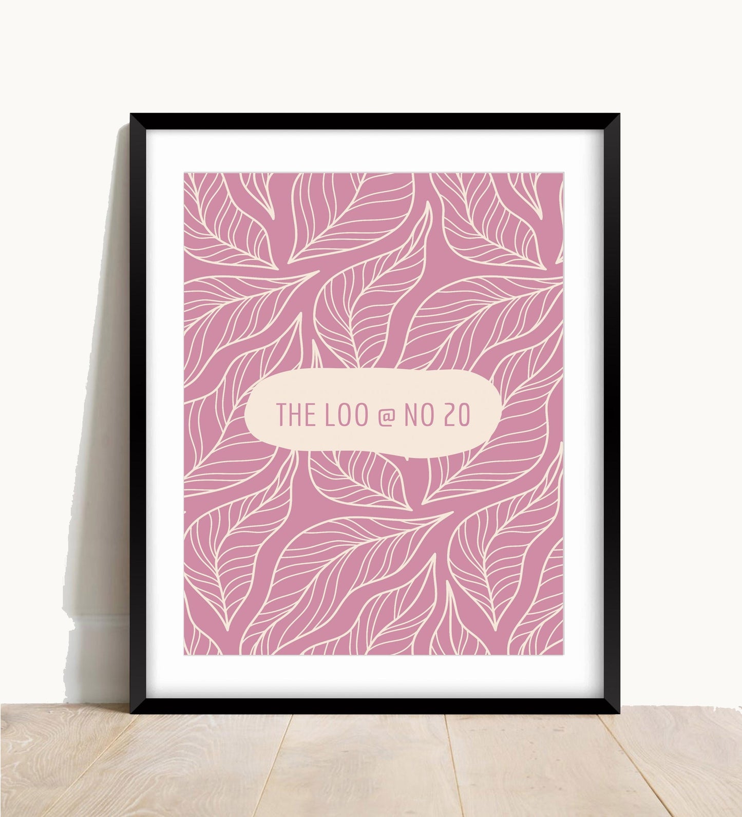 Personalized Bathroom Print: Pink Floral Loo Poster