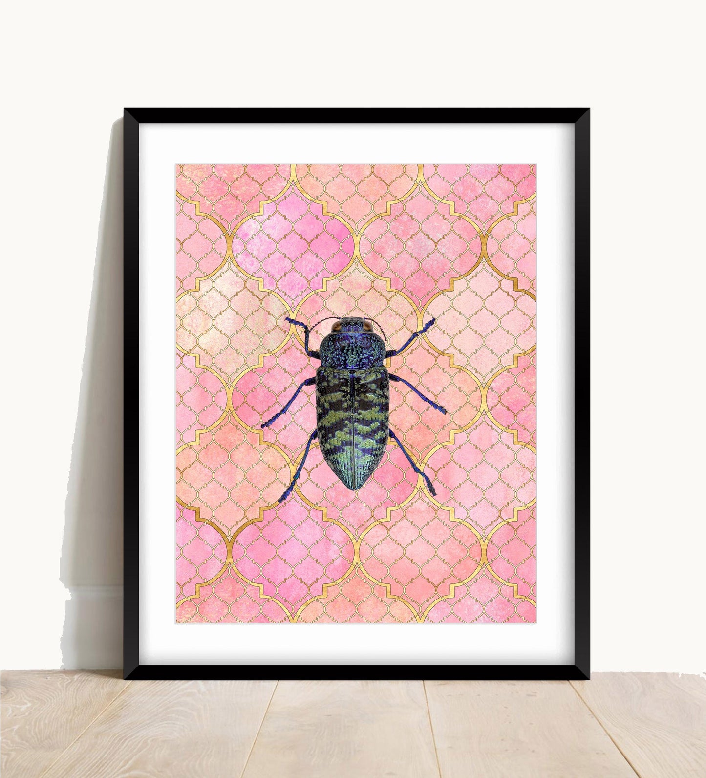 Dragonfly Art Print: Insect Poster, Pink Gallery Wall Art
