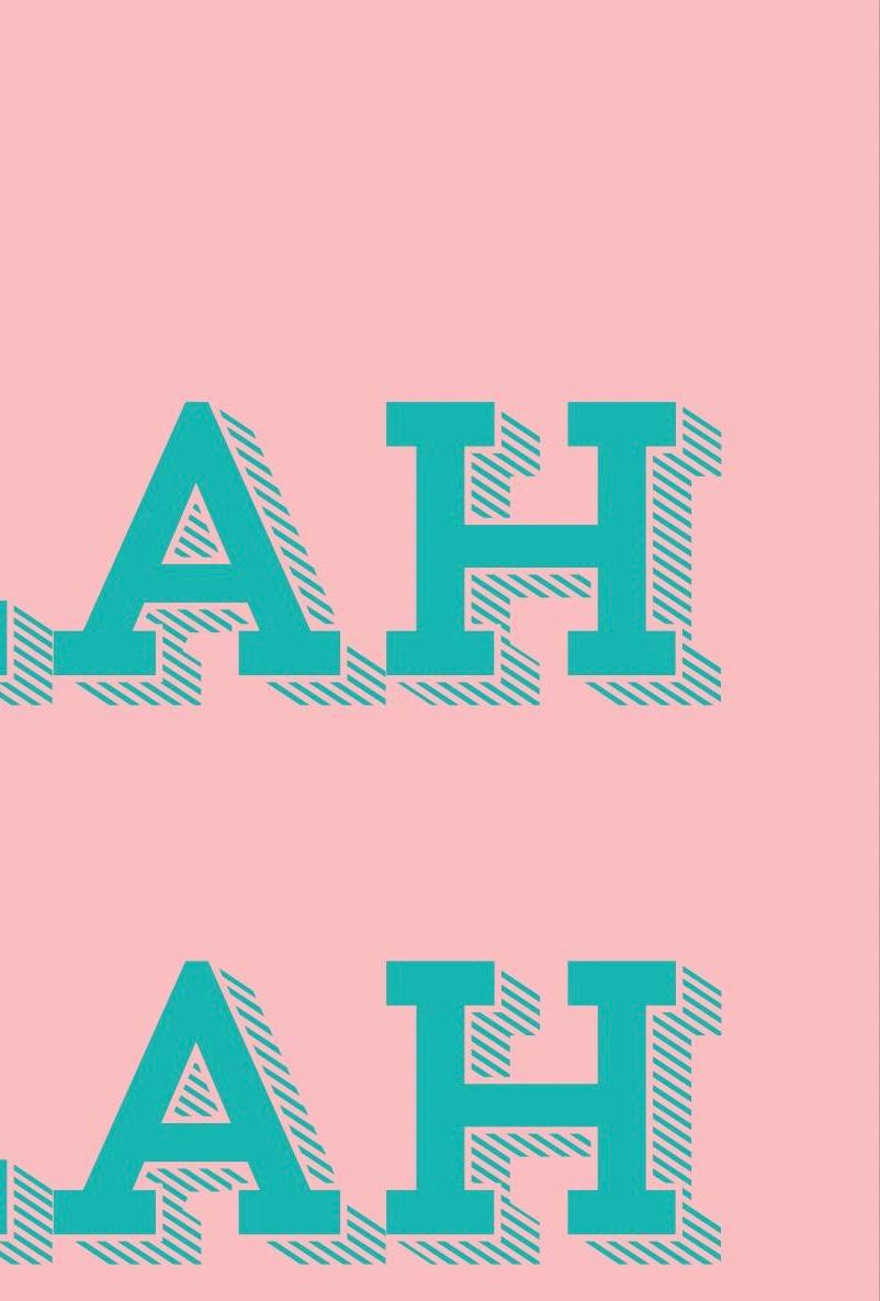 Blah Blah Typography Print, Turquoise and Pink, Hallway Art