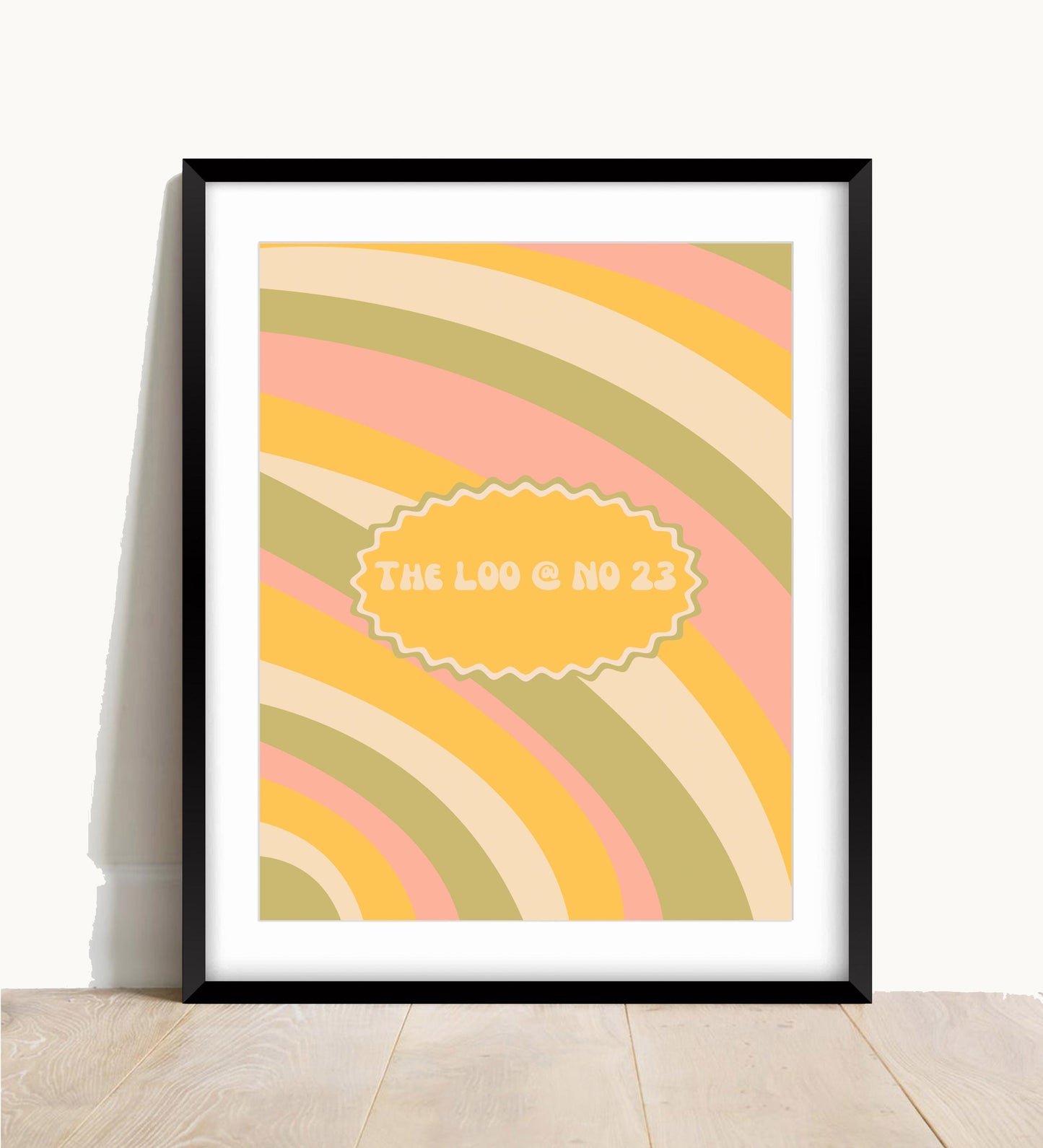 Personalized Bathroom Print: Retro Floral Loo Poster