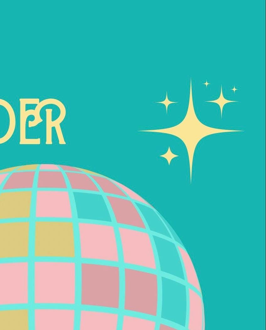 Murder on the Dancefloor Print, Glitter Ball Typography Wall Art (A4, A3)