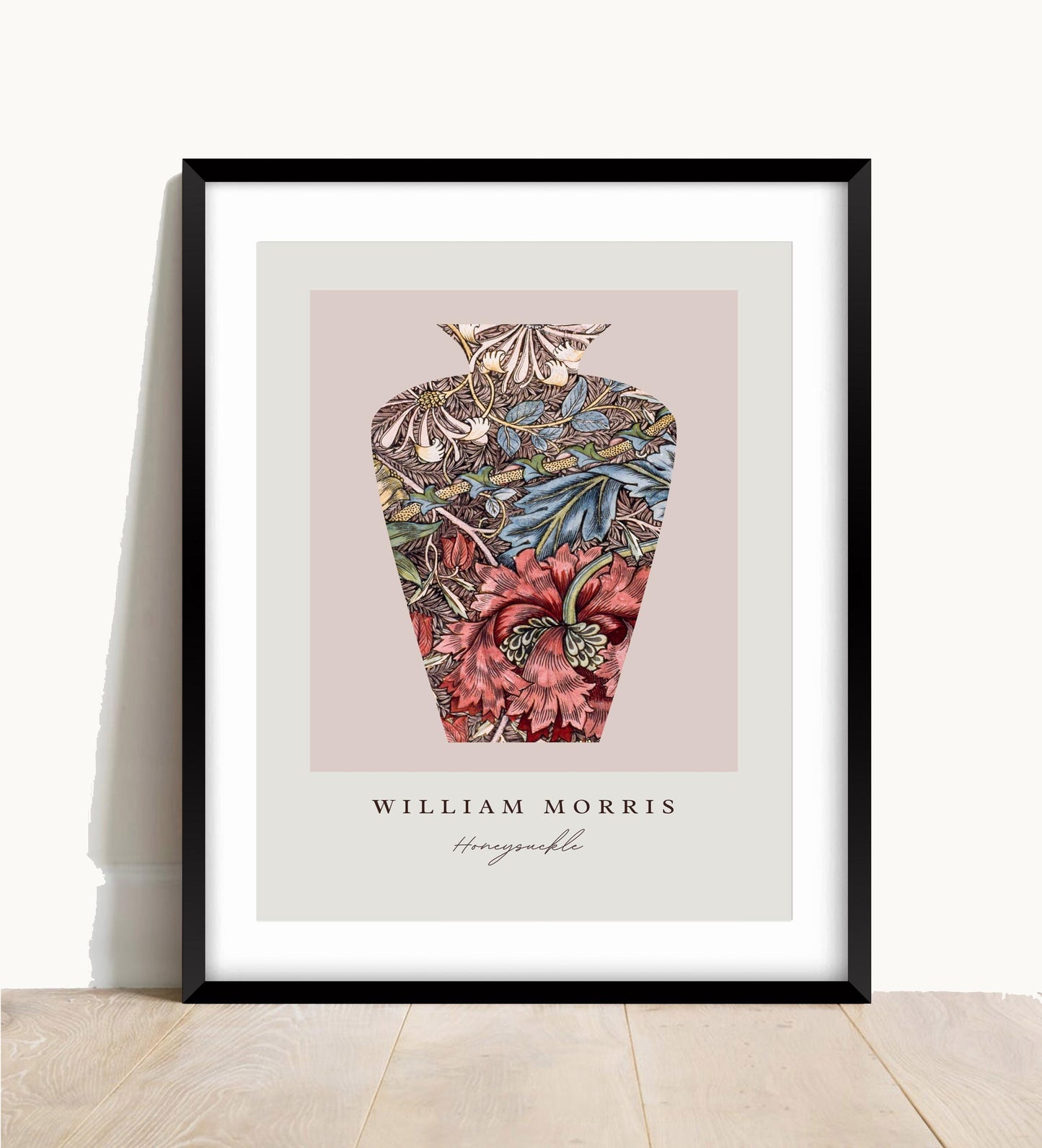 William Morris Honeysuckle Print: Vintage Floral Wall Art