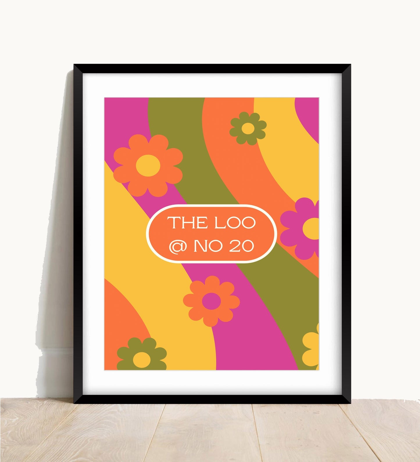 Personalized Bathroom Print: Floral Loo Poster, Funny Wall Art