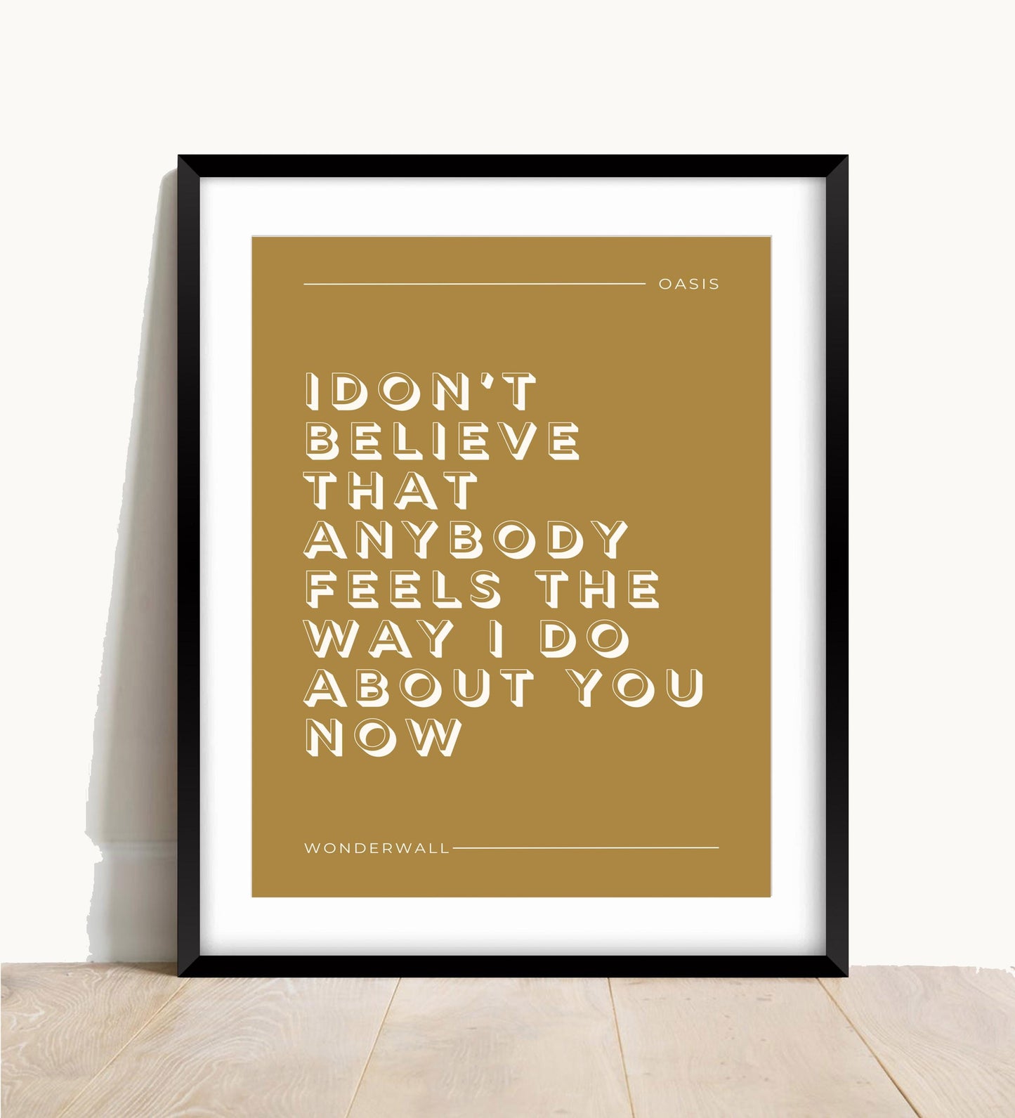 Oasis, Wonderwall Lyric Print
