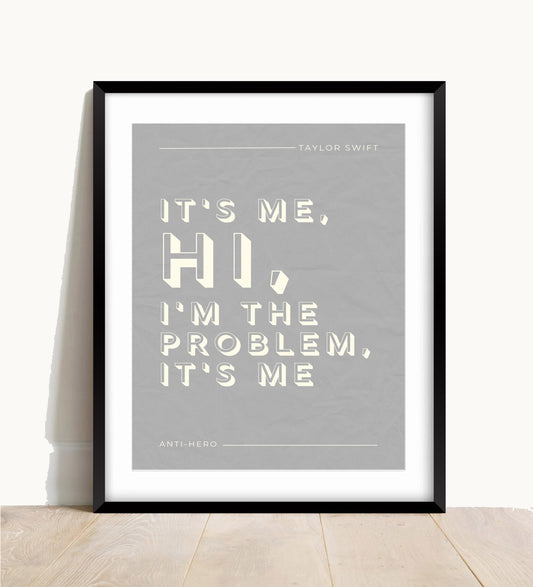 Taylor Swift Print, Anti-Hero Lyric Print